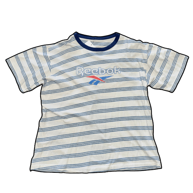 Vintage Reebok Striped Tee - M