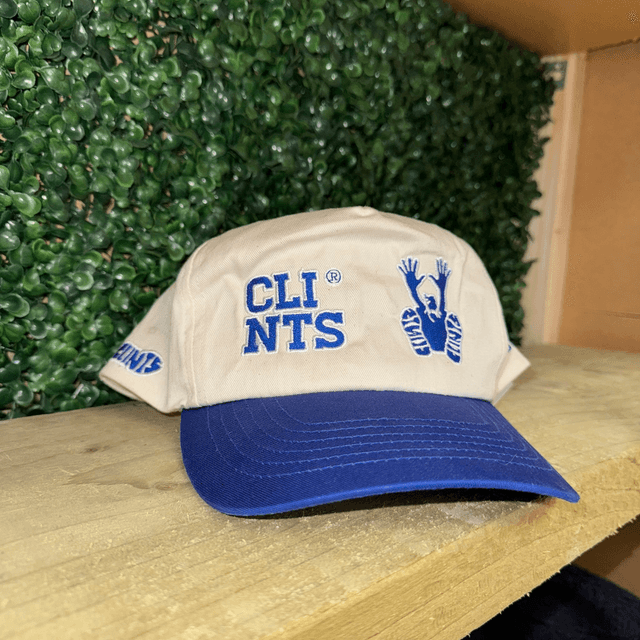 Clints Cap Blue and Cream - Adjustable/OS