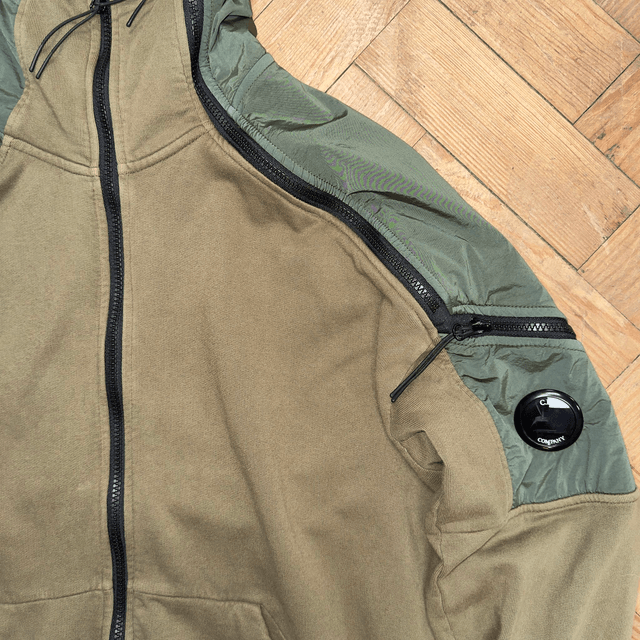 CP Company Khaki Zip Hoodie - L