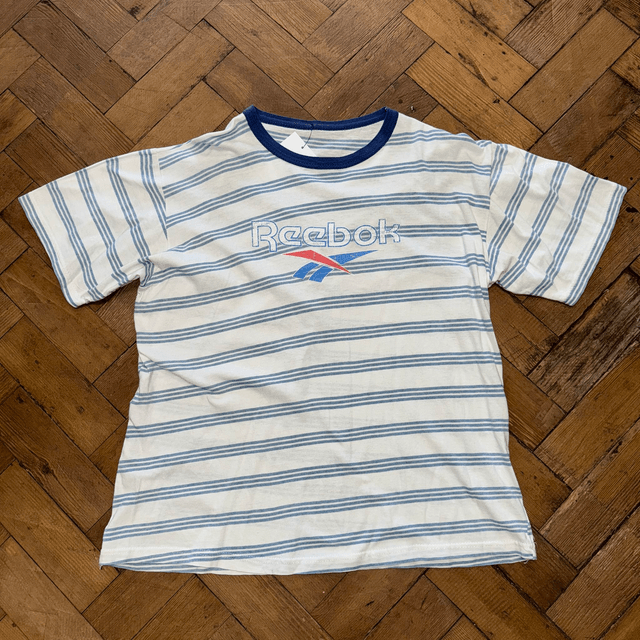 Vintage Reebok Striped Tee - M