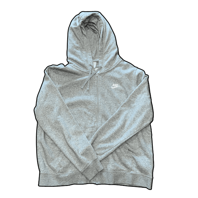 Nike Club Zip-Up Hoodie Light Grey - L